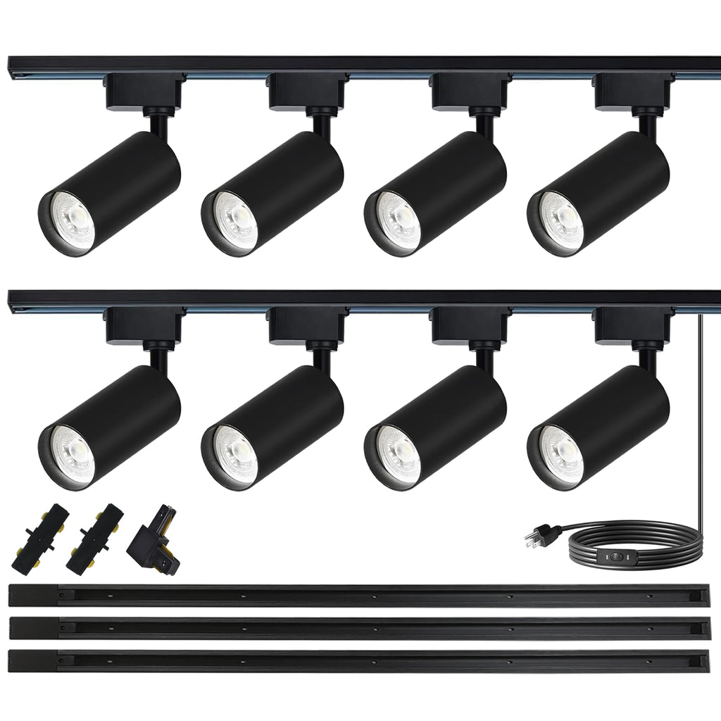 H Type LED Track Lighting Kit,Track Lighting 8 Heads Warm Light