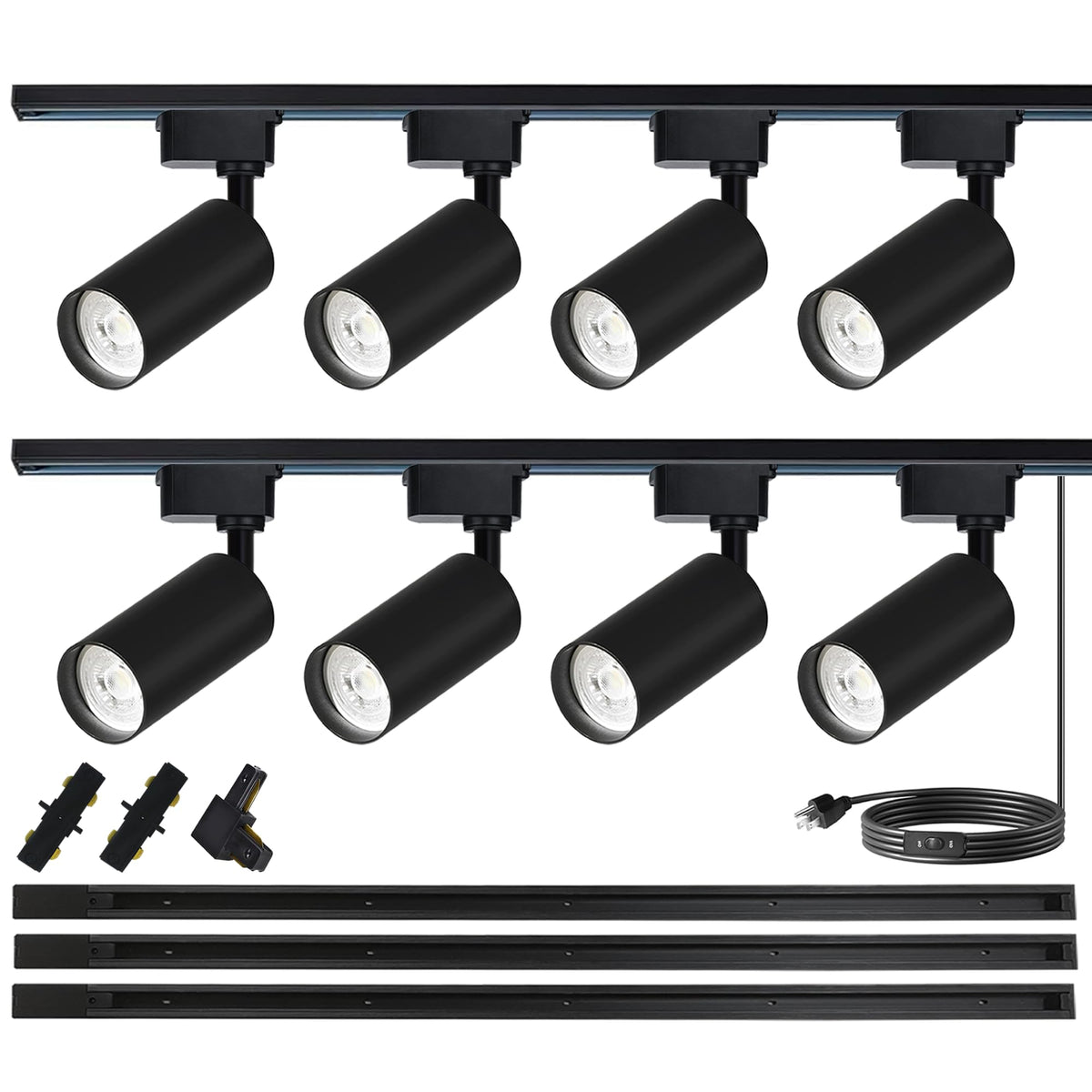 H Type LED Track Lighting Kit,Track Lighting 8 Heads Warm Light