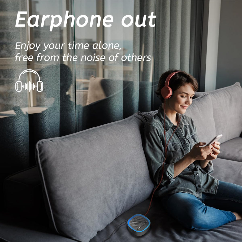 Sleep White Noise Sound Machines with 30 3.5 mm Headphone Jack 5 Timer Settings 32 Precise Volume Memory Function
