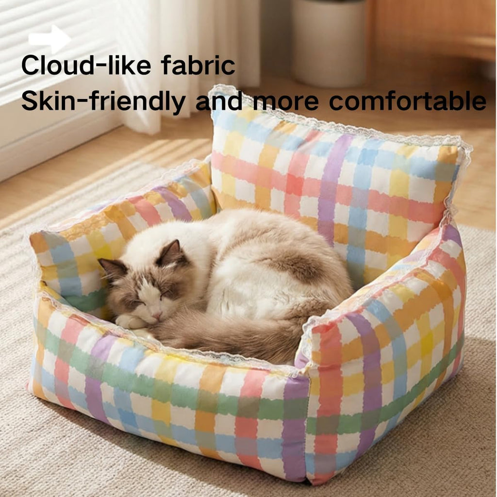Cat Sofa Bed, Dog Beds for Small Dogs, Cut Pet Couch Bed for Indoor Cats Puppy Kitten (M)