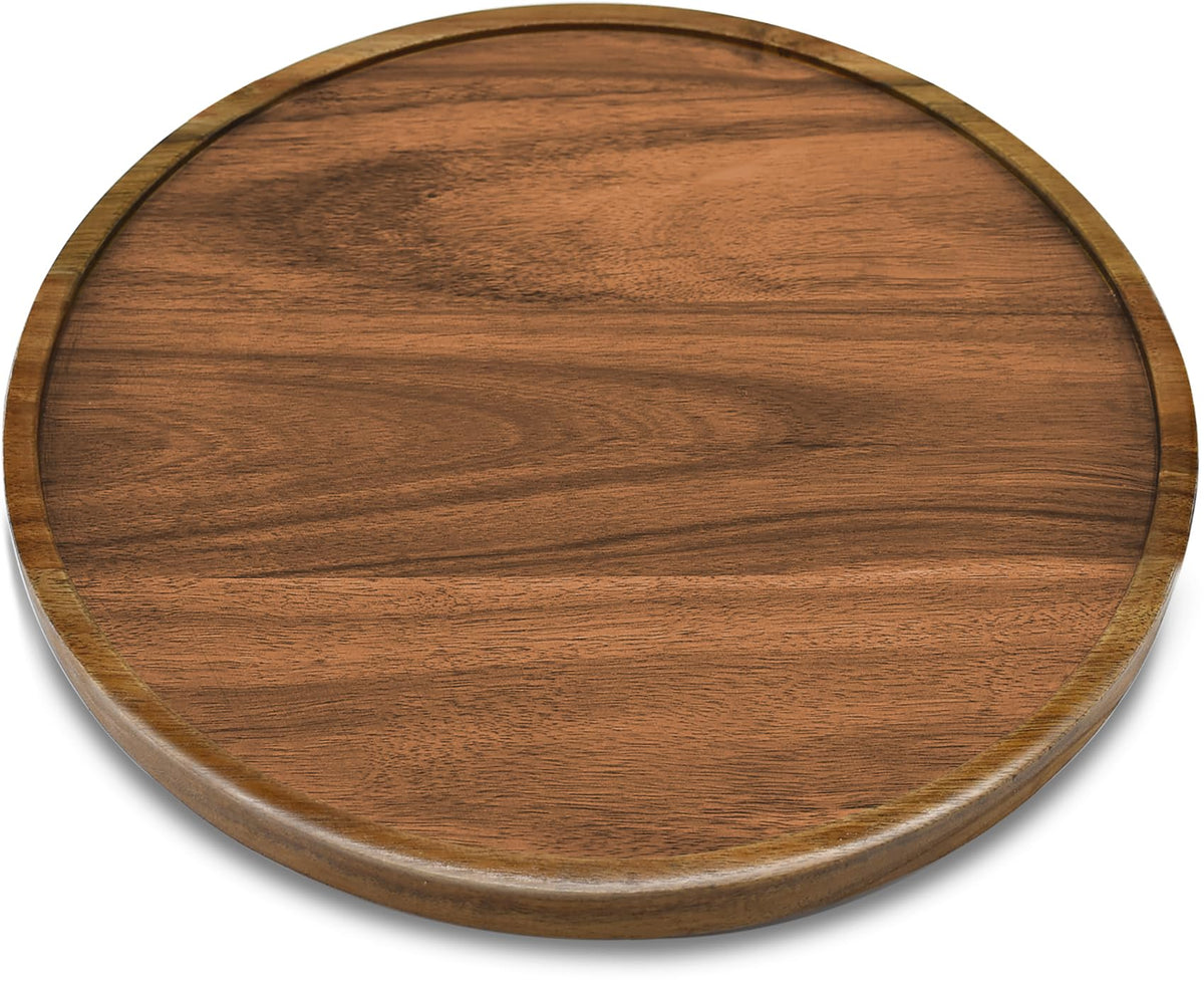 10" Acacia Wood Lazy Susan Organizer Kitchen Turntable for Cabinet Pantry Table Organization,2 Pack