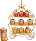 3-Tier Gold Cupcake Stand for Weddings & Parties - Tiered Serving Tray Crown Dessert Table Display Stand Holder