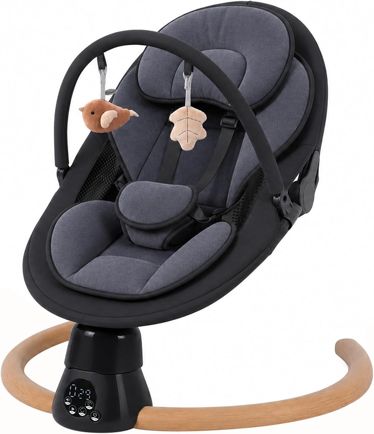 Black Smart Electric Baby Swing for Infants with 10 Preset Melodies