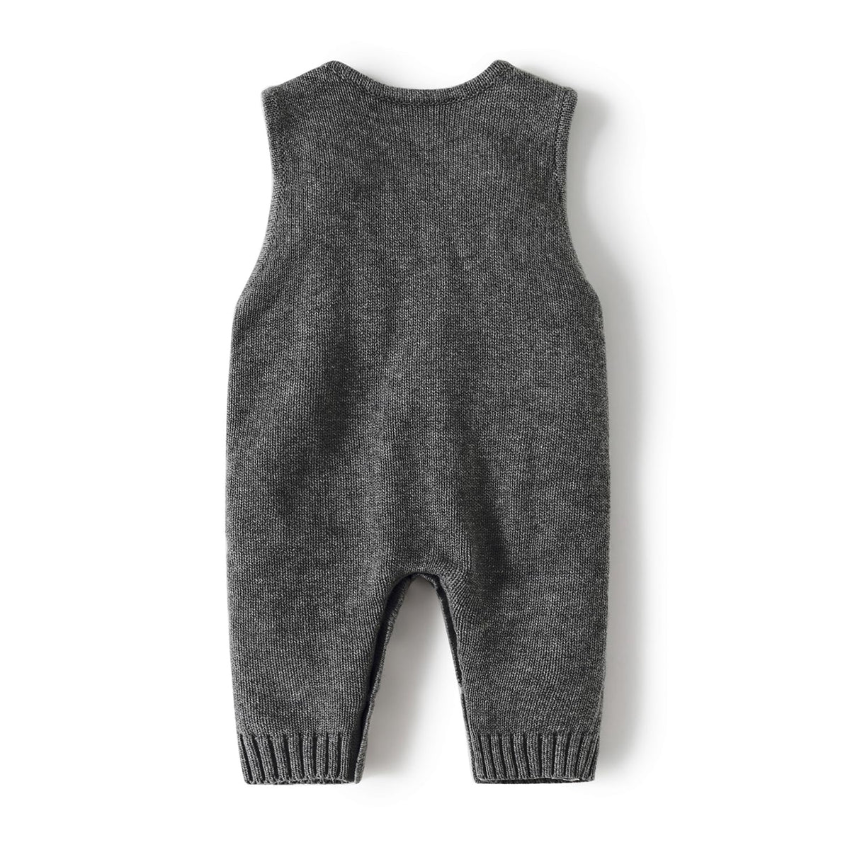 Baby Knitted Jumpsuit, Ribbed Sleeveless Romper for Infants and Toddlers, Gray