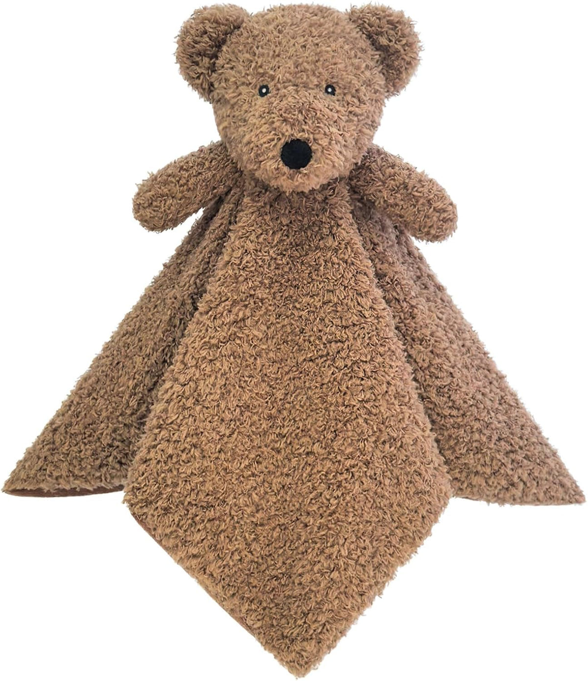 Baby Dark Brown Teddy Bear Soft Stuffed Animal Security Blanket, Plush Bear Character Lovey Blanket, Baby