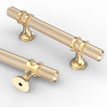 10 Pack 3 Inch(76mm) Knurled Brushed Brass Kitchen Cabinet Handles, Glod Cabinet Pulls Kitchen Cabinet Hardware