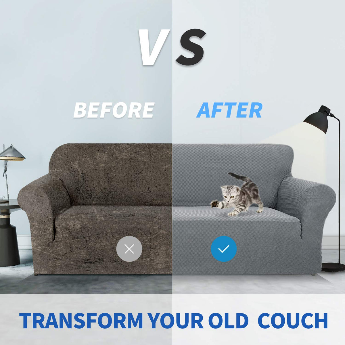 1 Piece Jacquard Couch Covers for 3 Cushion Couch High Stretch Sofa Cover for Pets Dogs Anti Slip Extra Large Sofa