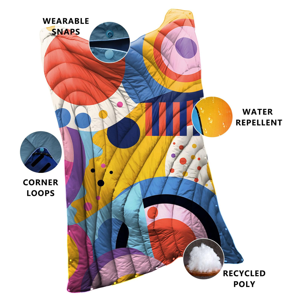 Camping Blanket, Puffy Printed Camping Blanket