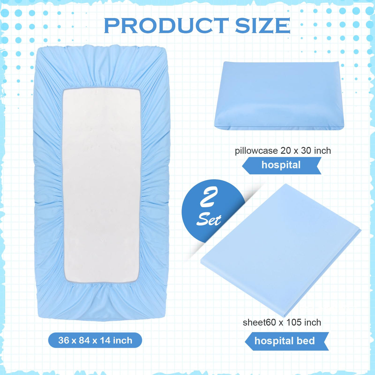 6 Pack Hospital Bed Sheets Set Elastic Jersey Nursing