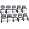 10-Pack Waiting Room Chairs, Stackable Chair, Fabric-Grey