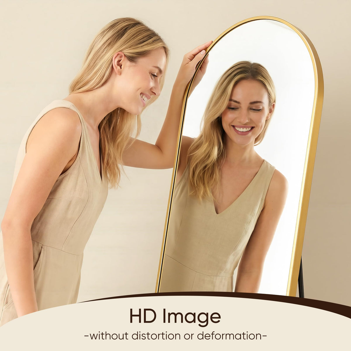 76" x34" Arched Full Length Mirror, Floor Mirror with Stand,Gold