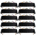 10 Pack Black Table Cloth Rectangle 60X102 Inch Fit 6FT Table