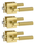 3 Pack Brushed Gold Privacy Interior Door Handles