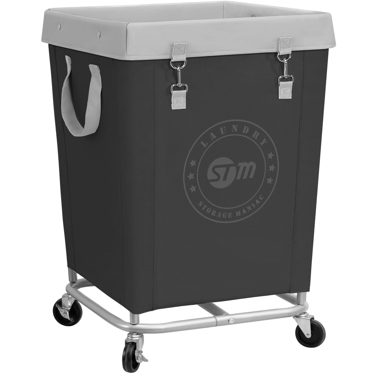 Commercial Laundry Hamper with Heavy Duty Steel Frame, 160 L Industrial Laundry Basket Cart with Wheels , Laundry