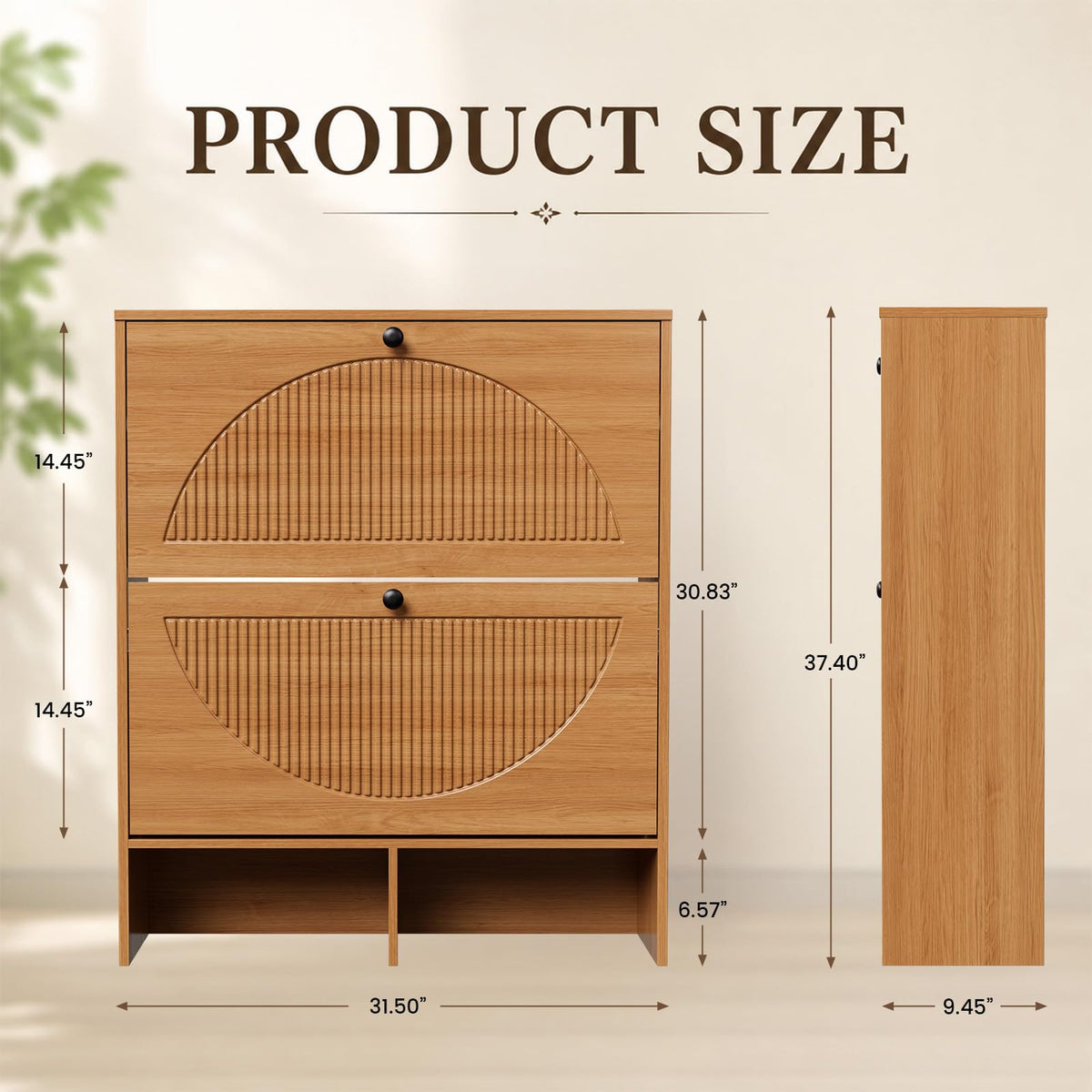 Shoe Cabinet with 2 Flip Drawers, Narrow Shoe Cabinet Storage, Freestanding Shoe Organizer with Adjustable Shelves &