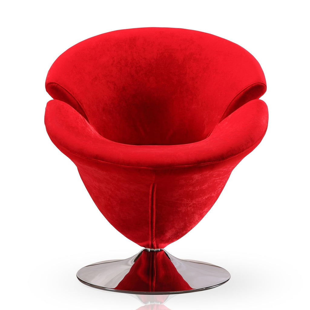 Inspired Saarinen Style Tulip Swivel Accent Chair Set of 2 with 360° Turn, Modern Flower Design, Soft Velvet Upholstery, Polished