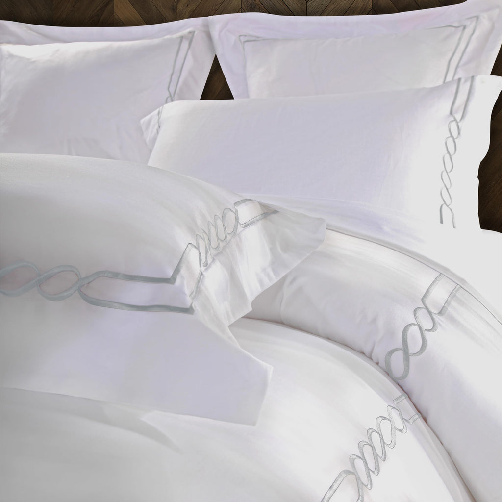 Lorenz Cotton 200 Thread Count Duvet Cover Set, Soft Comforter Covers, Bedroom Essentials, Embroidered Infinity