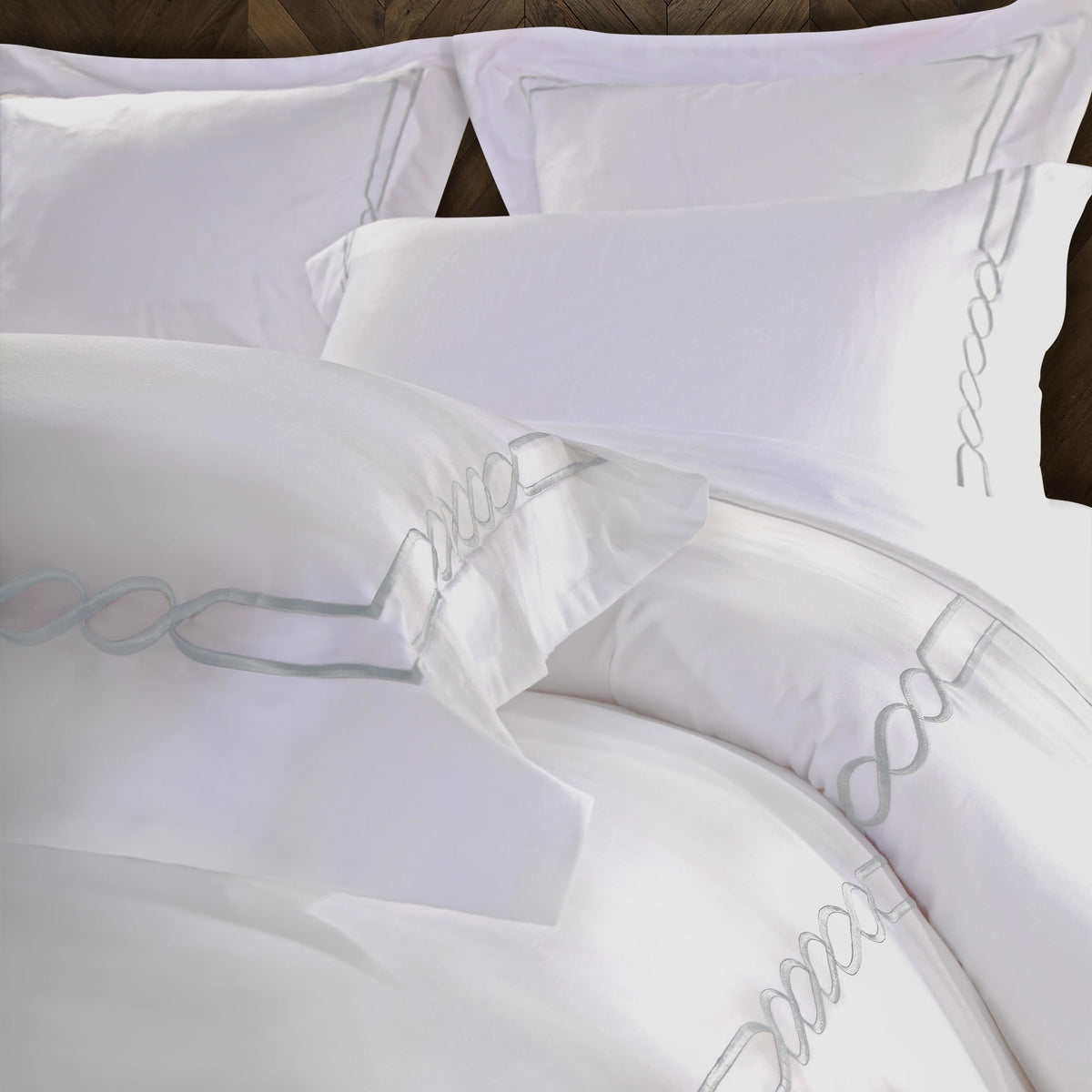 Lorenz Cotton 200 Thread Count Duvet Cover Set, Soft Comforter Covers, Bedroom Essentials, Embroidered Infinity