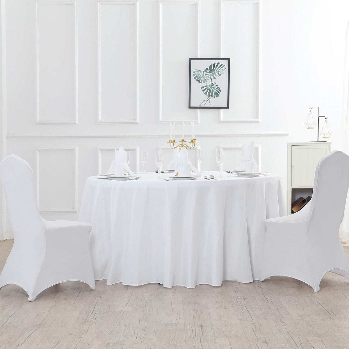 90 inch Round Tablecloth Washable Polyester Table Cloth Decorative Table Cover for Wedding Party Dining Banquet(90