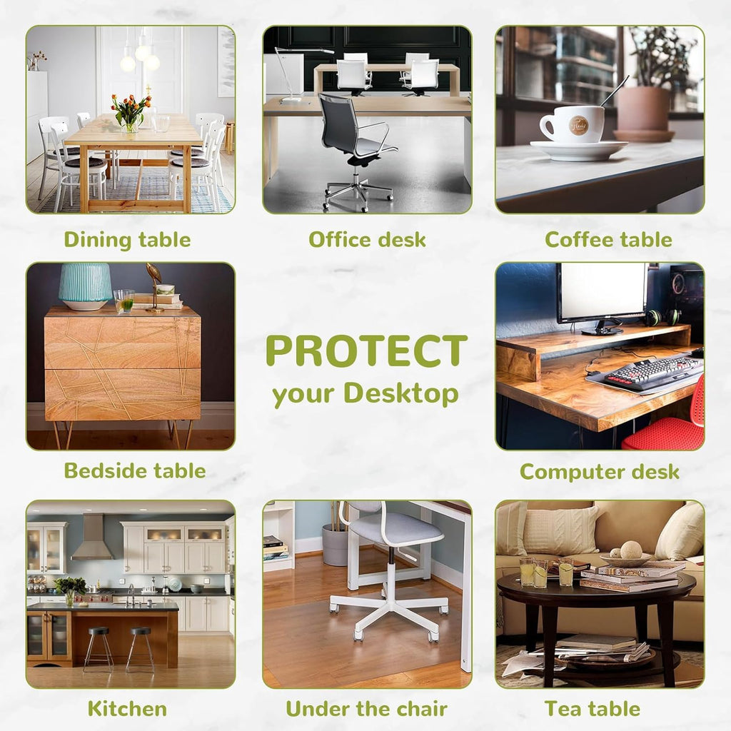 38" x 70" Clear Table Cover Protector, Waterproof & Durable, Rectangular Plastic Tablecloth