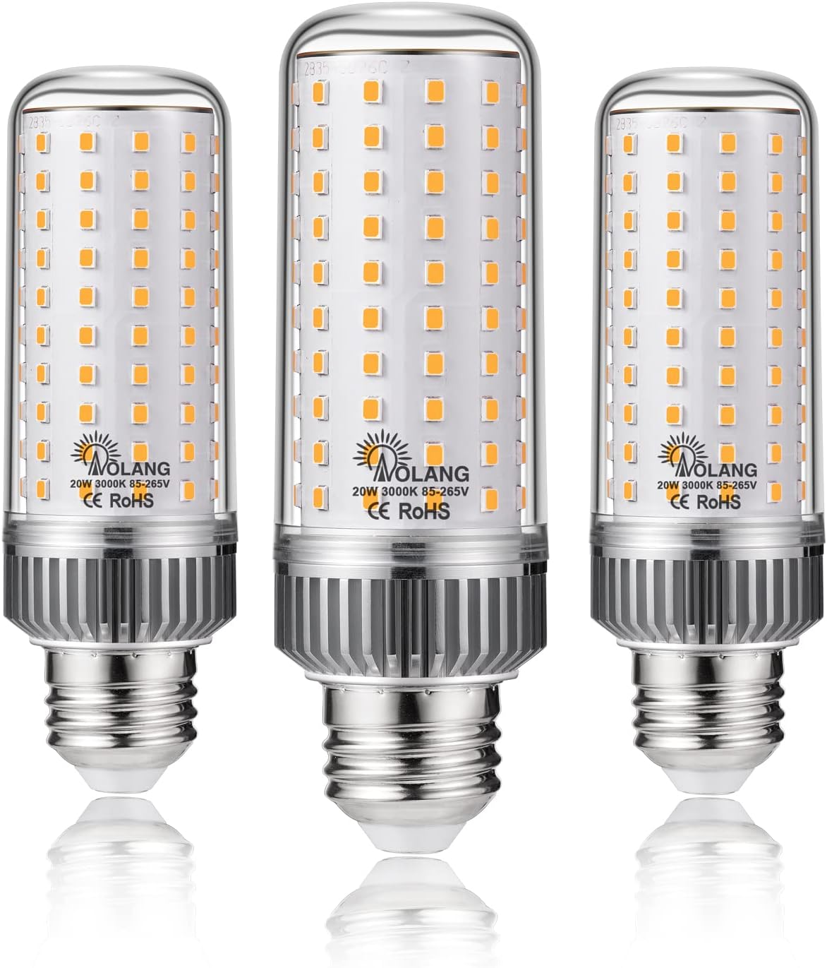 E26 LED Bulb,20W LED Corn Light Bulb 180W Equivalent 3000K Warm White 2000LM Non-dimmable Flicker Free Ceiling Fan