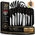 Japanese Kitchen Knife Set with Bag, 20-Piece Professional Chef Knife Set, High Carbon Stainless Steel Knives, Travel