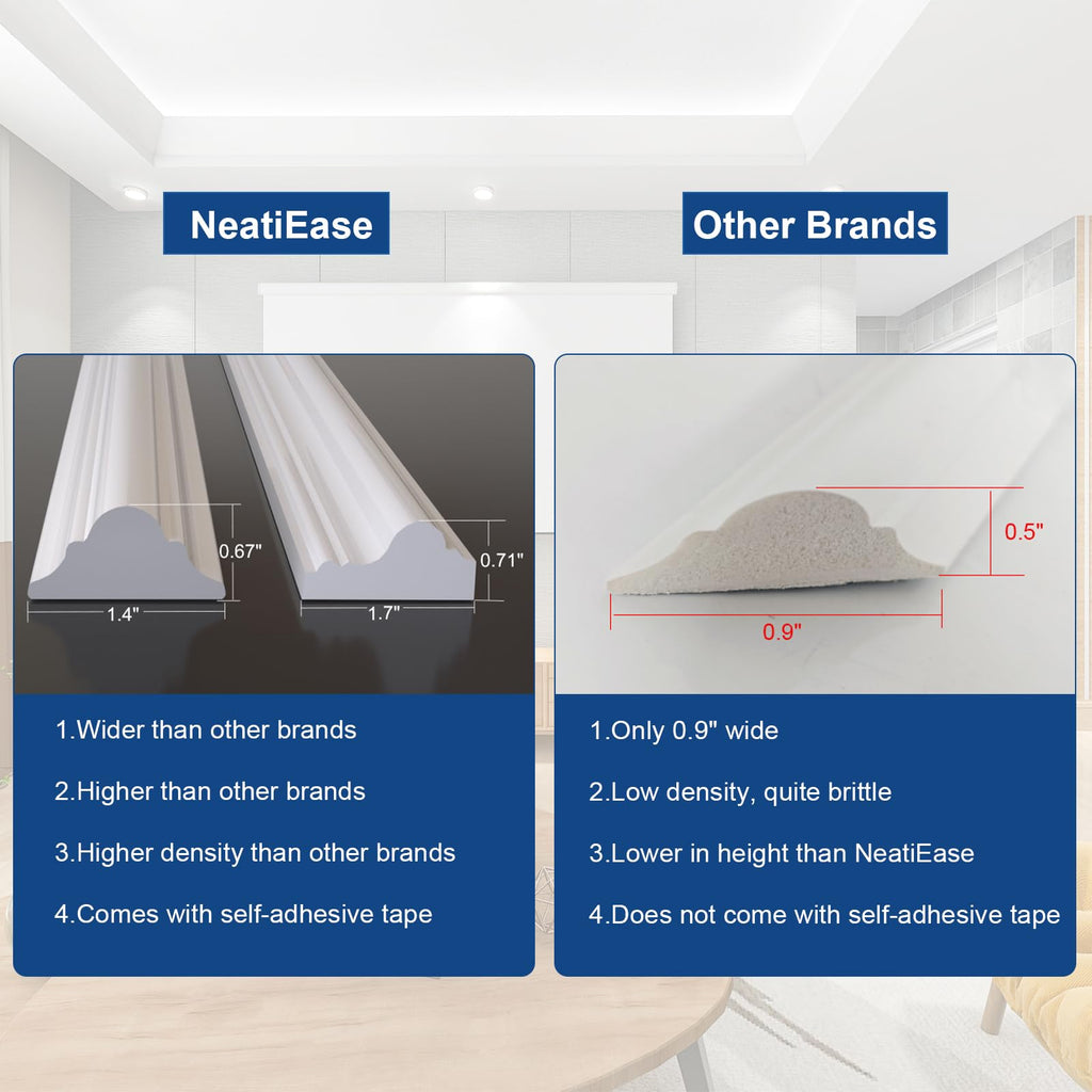 Peel and Stick Wall Molding Kit 6-Frame Pre-Made, Ready-to-Assemble Wall Moulding Panel Frame, Self-Adhesive