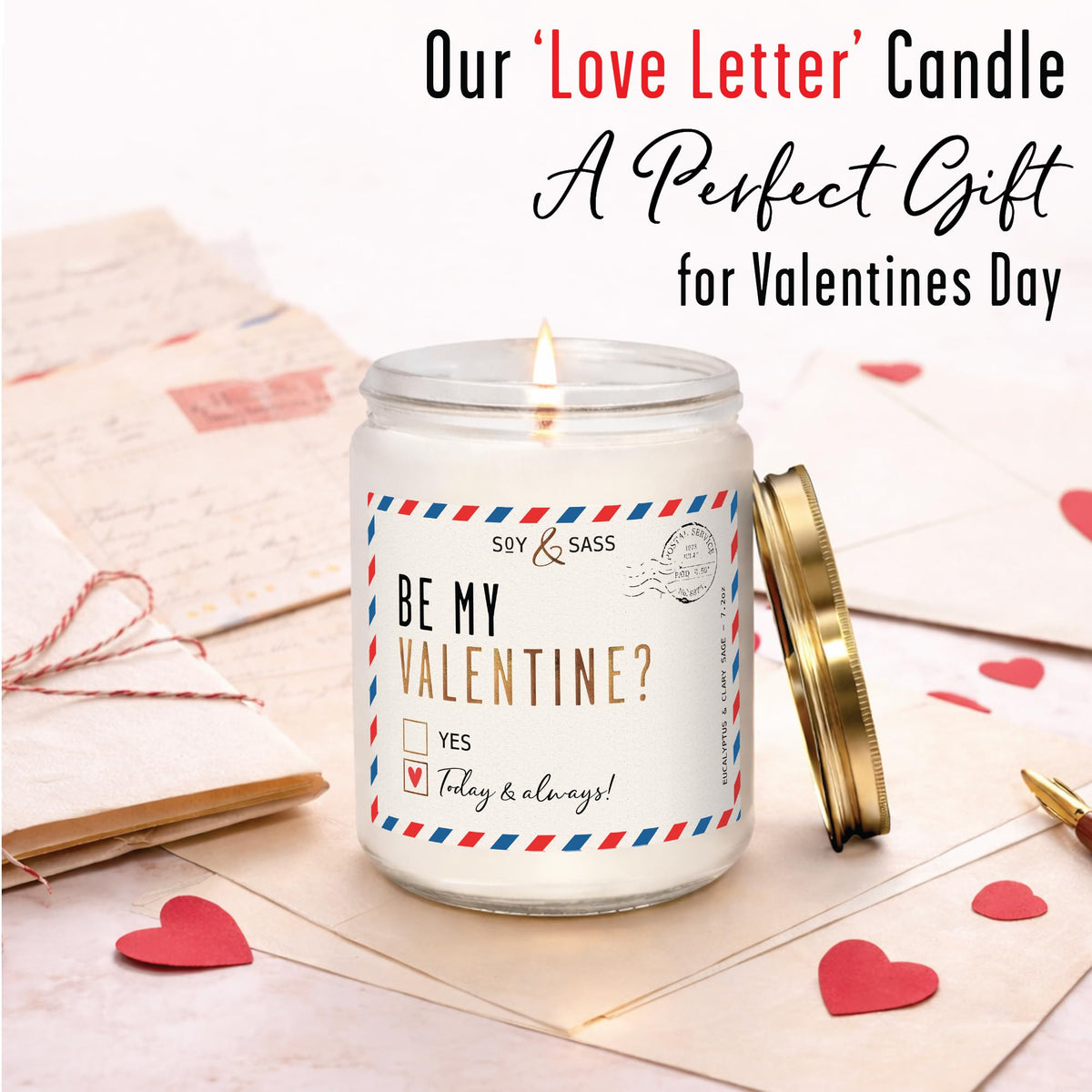 Valentines Day Gifts for Women, Valentine Candles, Valentines Gift for Girlfriend or Wife -Be My Valentine Candle