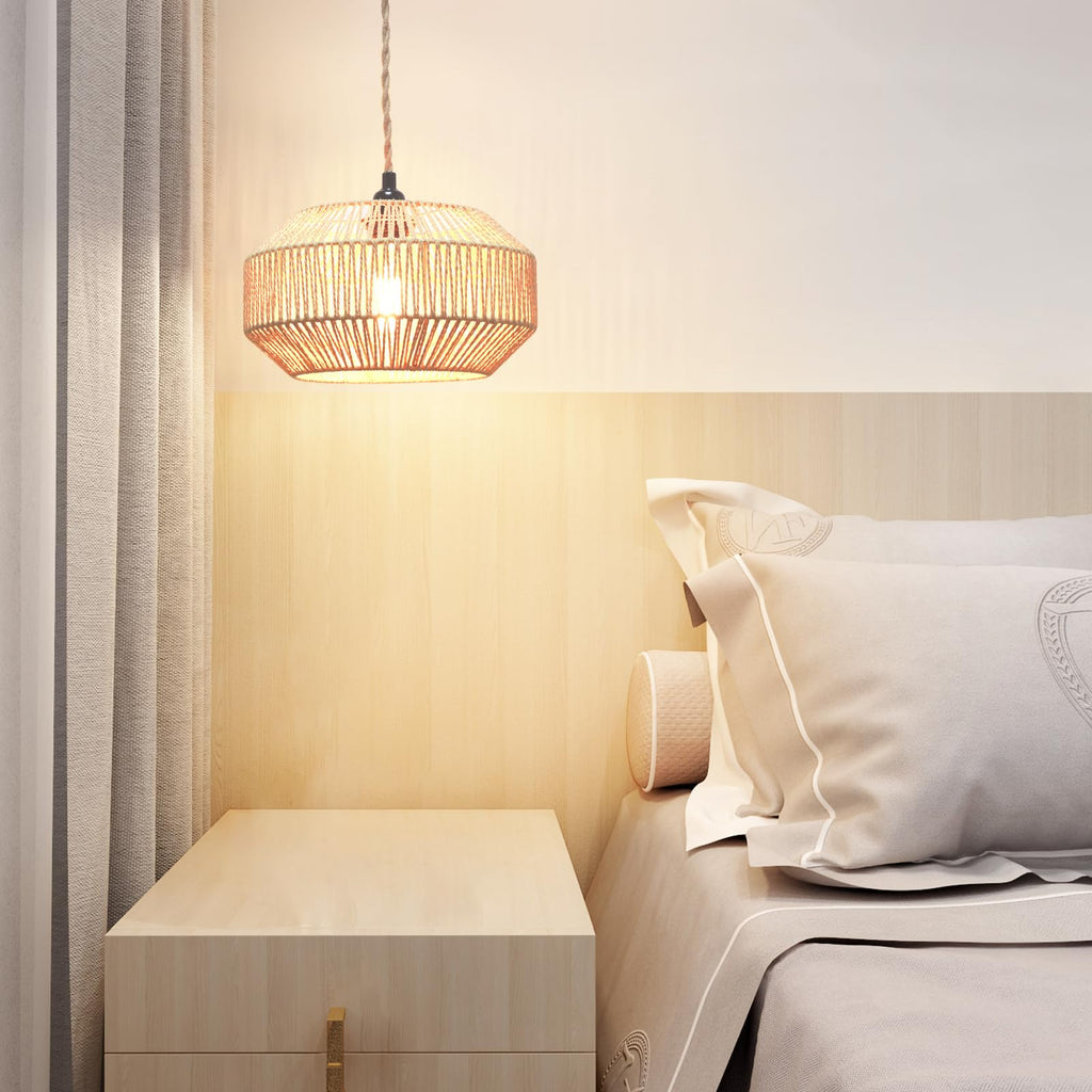 Hanging Lamp Plug in Pendant Light Rattan Hanging Lights with Plug in Cord Hanging lamp Hanging Lights with Plug in