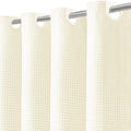 No Hook Shower Curtain with Removable Snap-in Liner, Waffle Weave 230 GSM Polyester, Weighted Hem, Water Repellent