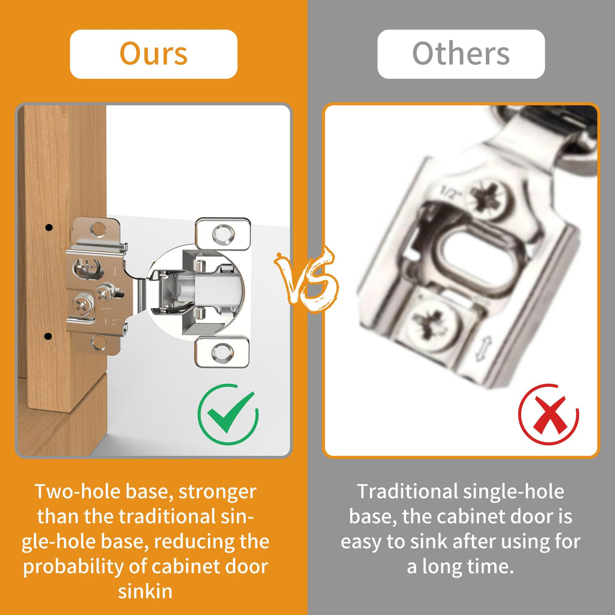 50 Pack Face Frame Cabinet Hinges, 1/2" Overlay, Soft Close, 105°