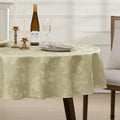 Jacquard Round Tablecloth 70 Inch, Beige