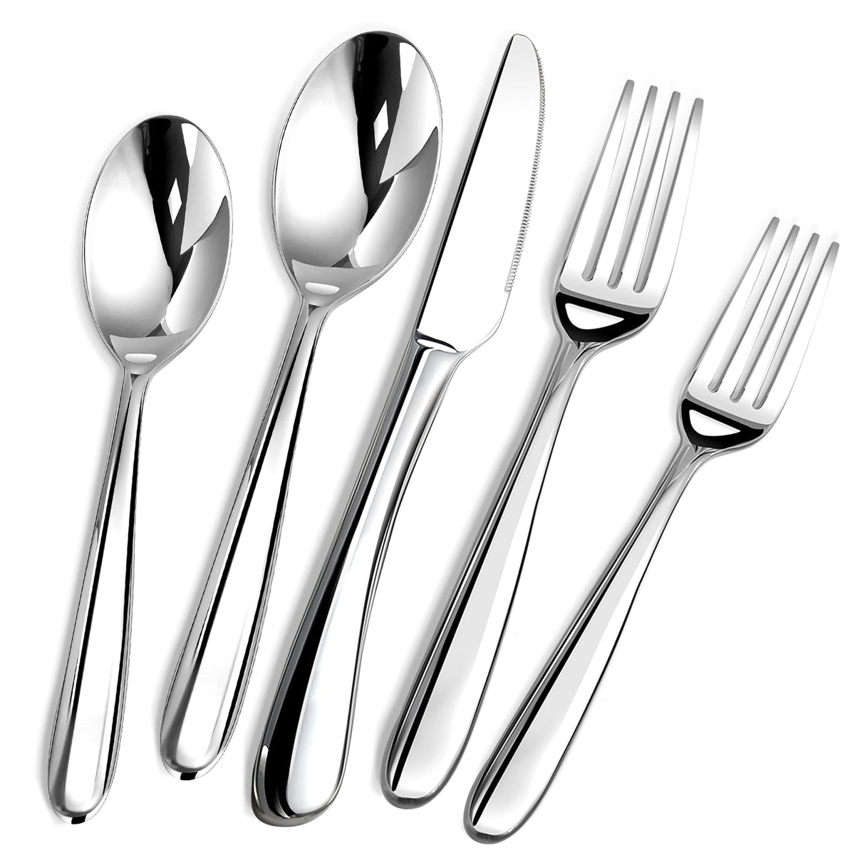 Heavy Duty Silverware Set for 8, Stainless Steel Flatware Cutlery Set
