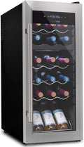 18 Bottle Wine Fridge | Dual Zone Wine Chiller | Adjustable Temperature 41°F to 64°F | Ultra Quiet Operation | Wine