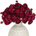 Ranunculus 18 Pcs Dark Red Silk Flowers