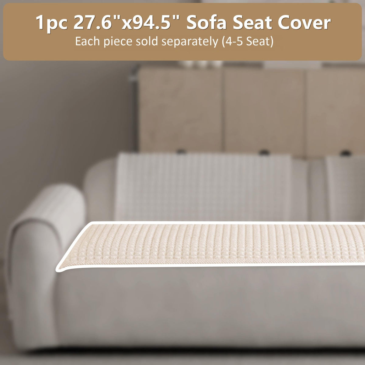 Soft Velvet Sectional Couch Covers Washable(1PC, 27.6"x94.5")