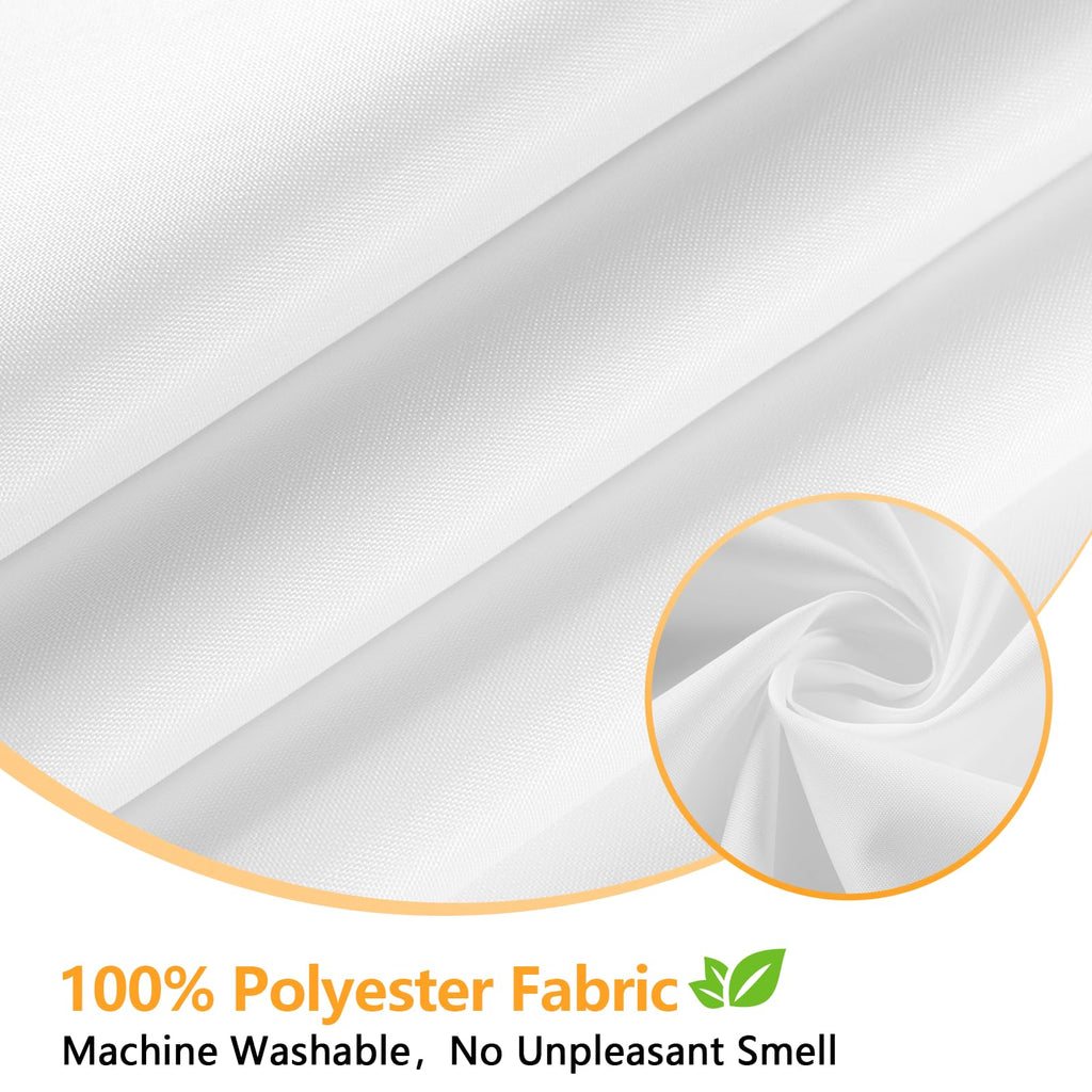Waterproof Fabric Shower Curtain Liner 84'' Wide with 3 Large Magnets, 84 x 72 inch White Cloth Shower Liner