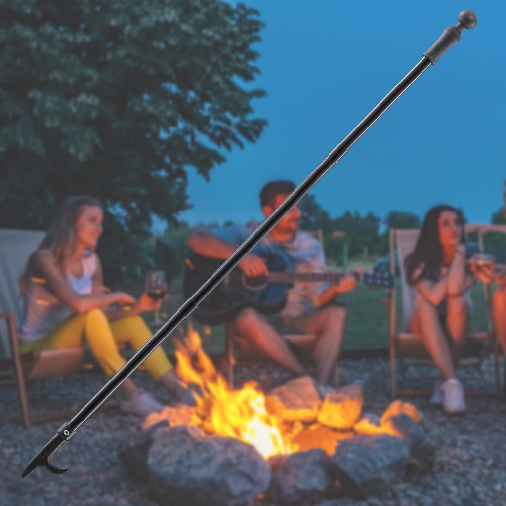 46" Fire Poker for Fire Pits, 16 mm Heavy Duty Steel Shaft, Metal Joints