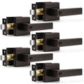 Bed and Bath Door Locks Interior Heavy Duty Privacy Levers in Oil Rubbed Bronze Modern Square Door Handles Keyless