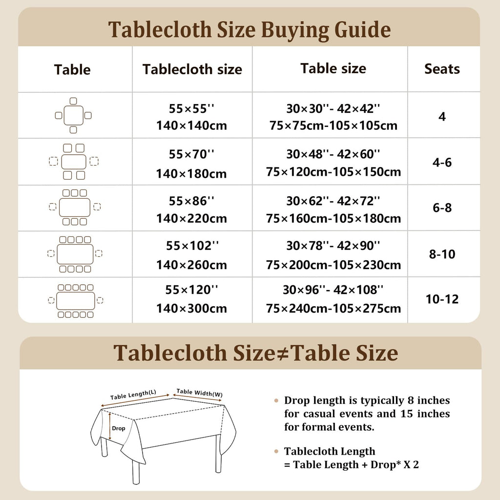 Cotton Linen Waterproof Tablecloth for Dining Table Farmhouse Kitchen Square Table Cloth Coffee Wrinkle Free Cover