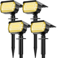 Solar Spot Lights Outdoor IP67 Waterproof, 4 Pack/76 LED, Warm White