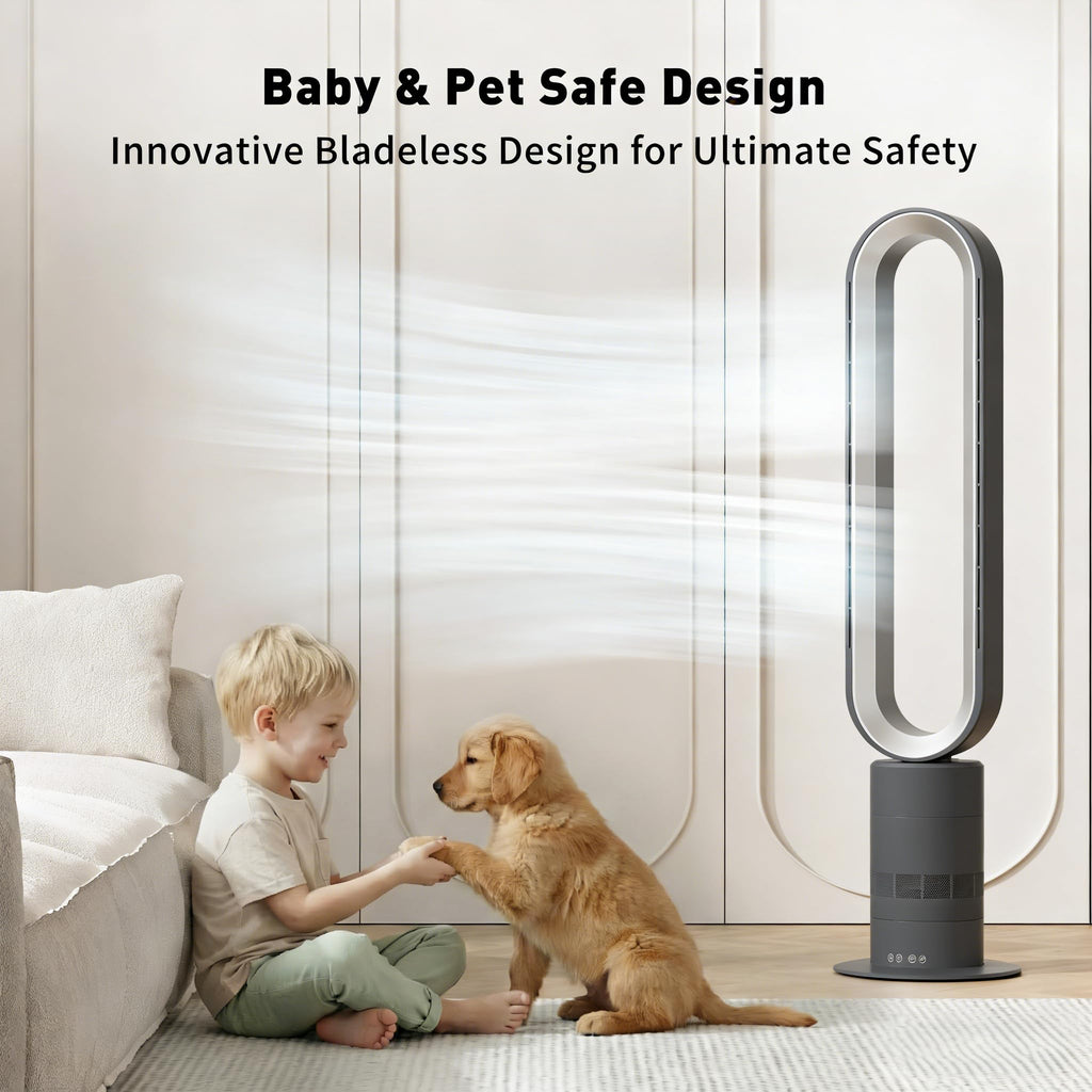 H601 Bladeless Tower Fan, Gray