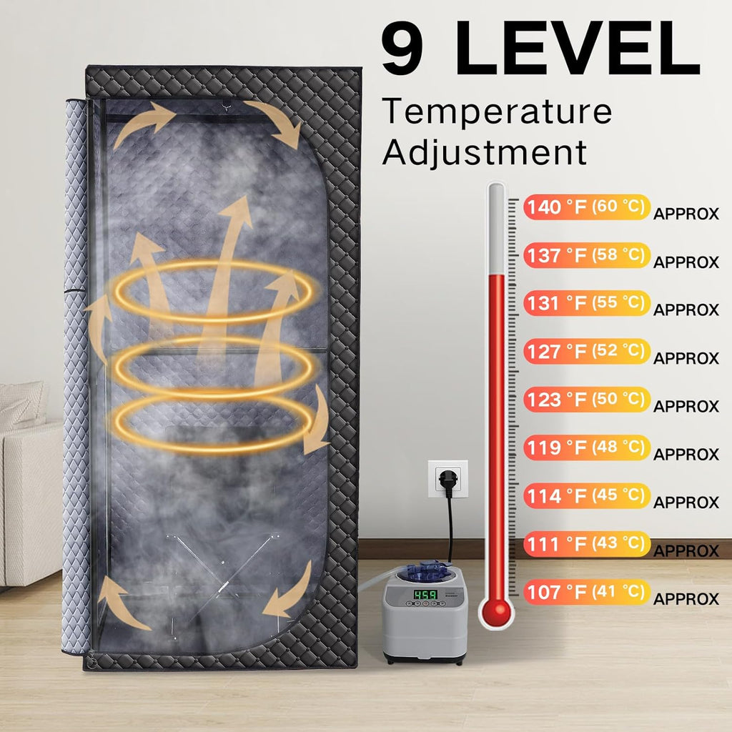 Sauna Box for Relaxation,Portable Steam Sauna for Body Relaxation,Portable Personal SPA Steam Tent with 3L /1500W
