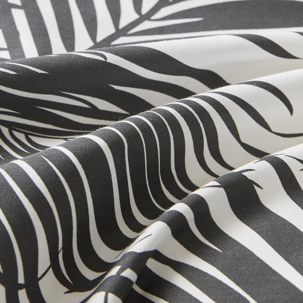 Black and White Botanical Duvet Cover 100% Cotton 3 Pcs Set