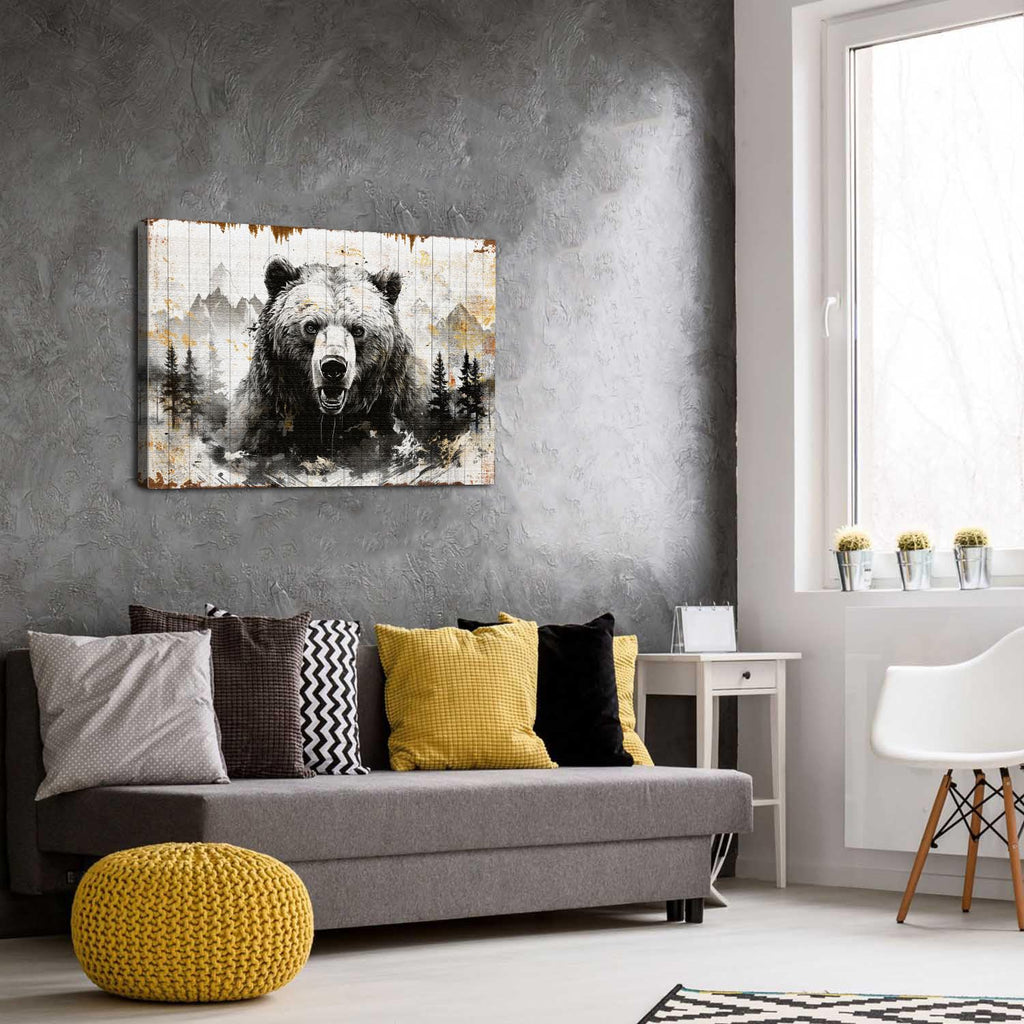 Canvas Wall Art Abstract Animal Wall Decor Forest Painting Lodge Bedroom Woodland Nursery Decorations Nature Jungle