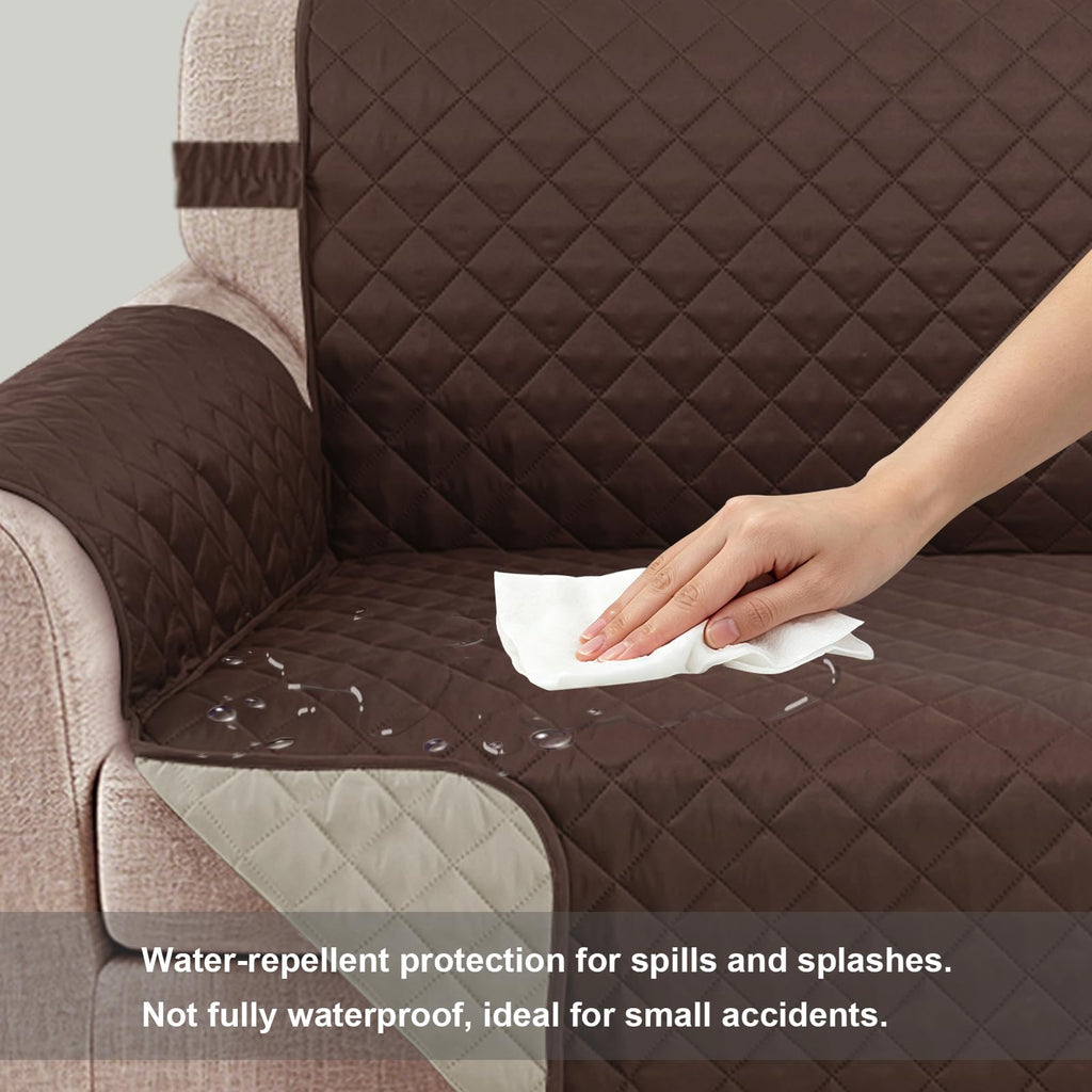 Oversized Sofa Cover for 3 Cushion, Chocolate/Beige