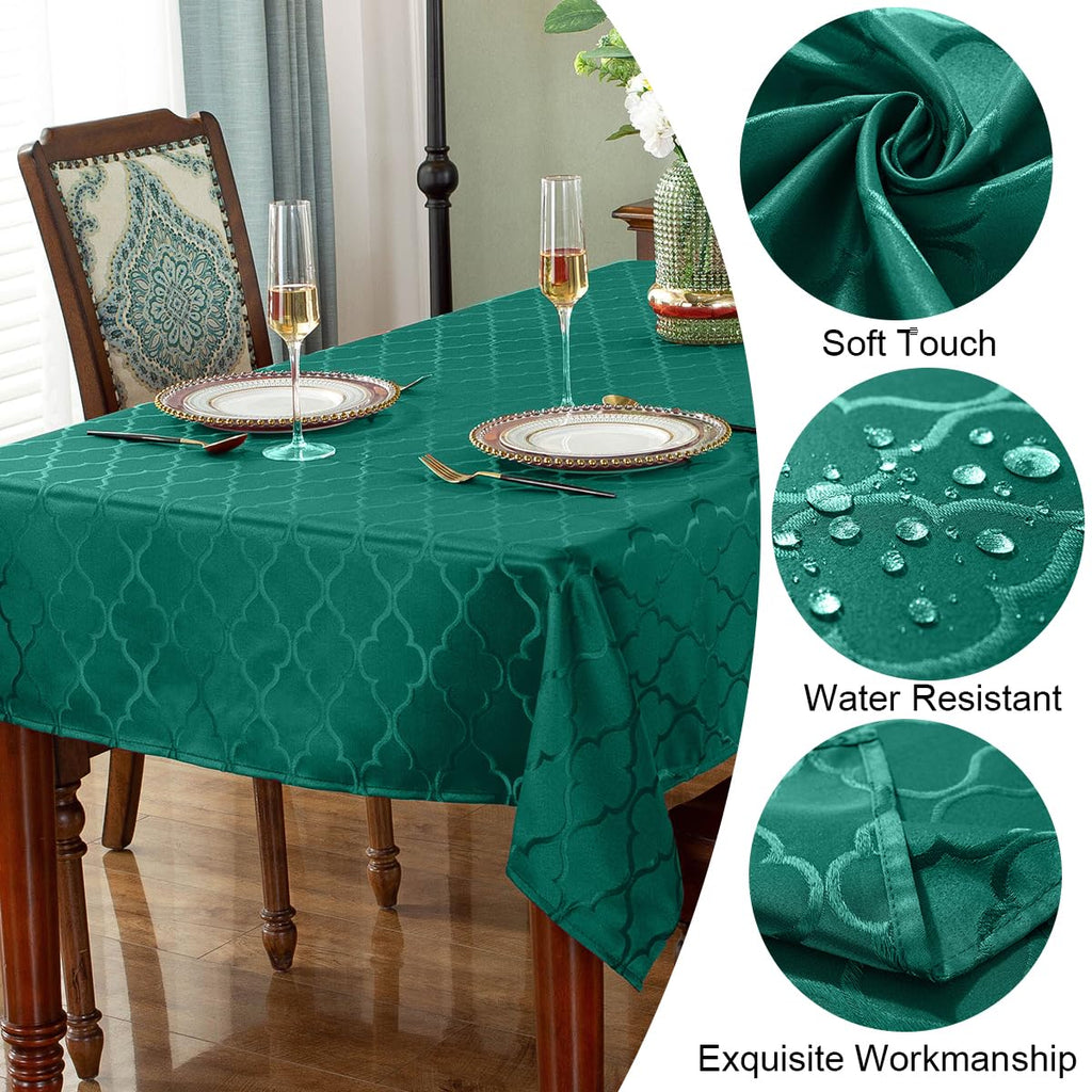 Christmas Rectangle Jacquard Tablecloth, Green, 60" x 120"