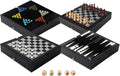 GSE 12.5" 5-in-1 Chess Checkers Backgammon Poker Dice Chinese Checkers Game - Set of 32