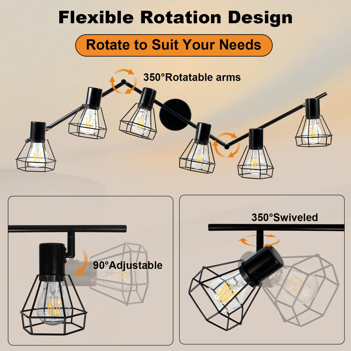 Track Lighting Fixtures Ceiling, E26 Black Spotlight