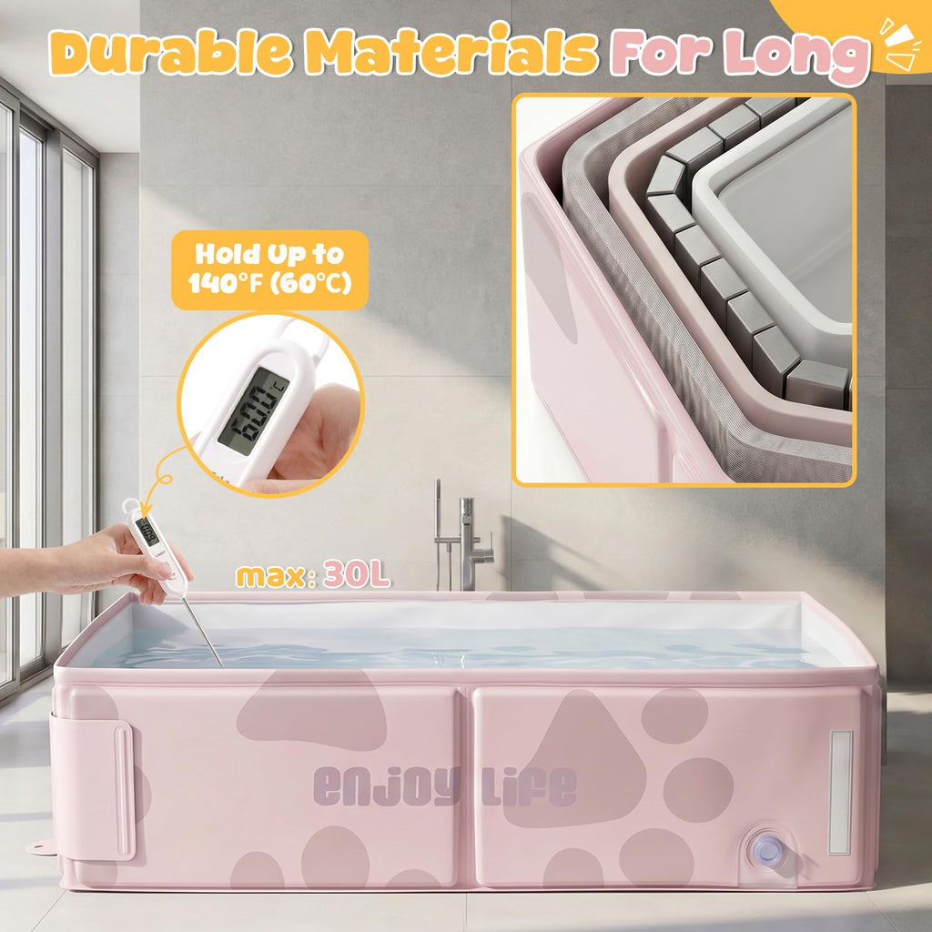 Travel Toddler Bathtub with Side Drain Plug